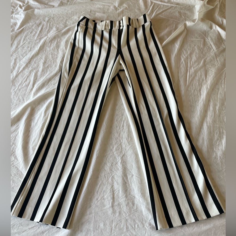 Flared pinstripe pants